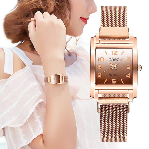 women watch luxury romantic quatz sleek minimalist geometric square gradient matte ladies quartz zegarek damski a50 wristwatches, Slivery;brown
women watch luxury romantic quatz sleek minimalist geometric square gradient matte ladies quartz zegarek damski a50 wristwatches, Slivery;brown
