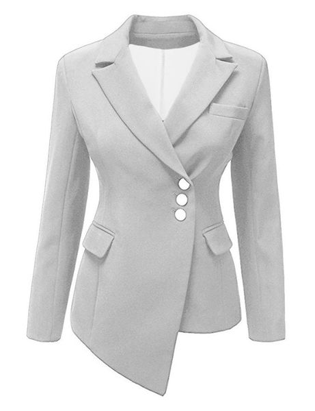 women's suits & blazers 2021 autumn and winter style long sleeved asymmetrical lapel button suit, White;black
women's suits & blazers 2021 autumn and winter style long sleeved asymmetrical lapel button suit, White;black