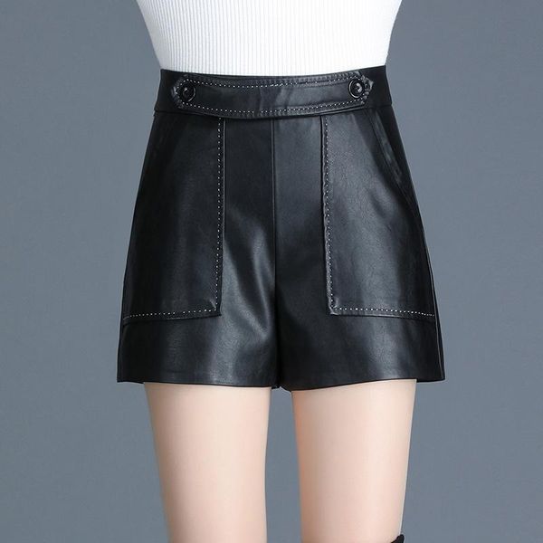 women's shorts shuchan autumn winter women casual black pu leather ladies elastic waist booty female short mujer plus size 2031, White;black
women's shorts shuchan autumn winter women casual black pu leather ladies elastic waist booty female short mujer plus size 2031, White;black
