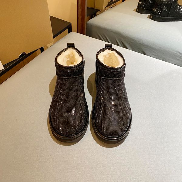 3s women's classic ultra mini ankle boot winter rhinestone snow boots luxurys designer shoes men's short bow knee girl bailey shoe, Black
3s women's classic ultra mini ankle boot winter rhinestone snow boots luxurys designer shoes men's short bow knee girl bailey shoe, Black