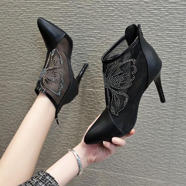 dress shoes 2021 breathable mesh short boots women summer pointed toe ankle for sandals super high heels sandalen, Black
dress shoes 2021 breathable mesh short boots women summer pointed toe ankle for sandals super high heels sandalen, Black