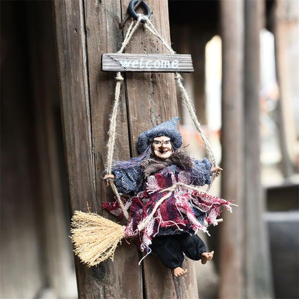 

party decoration halloween decor hanging witch doll haloween ghost festival bar horror ornament scary dolls flying pendant
