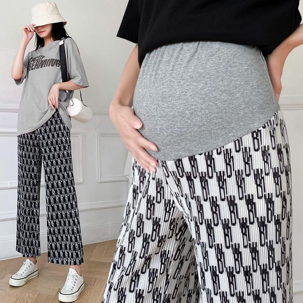 maternity bottoms spring summer thin letter printed chiffon pants wide leg loose straight beach for pregnant women pregnancy, White
maternity bottoms spring summer thin letter printed chiffon pants wide leg loose straight beach for pregnant women pregnancy, White