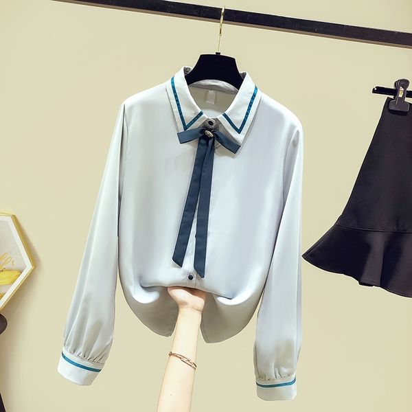 women's shirts autumn woman turn down collar bow brooch long sleeves shirt ladies blouses a3823 210428, White
women's shirts autumn woman turn down collar bow brooch long sleeves shirt ladies blouses a3823 210428, White