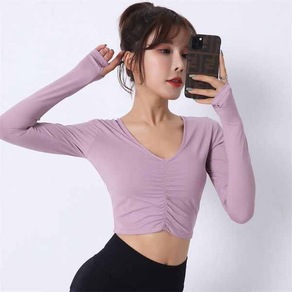 s-xl women yoga with chest pads fitness long sleeve shirt high stretchy workout sports wear nylon thumb hole t-shirts outfit
s-xl women yoga with chest pads fitness long sleeve shirt high stretchy workout sports wear nylon thumb hole t-shirts outfit