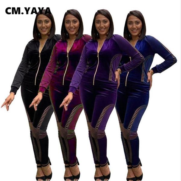cm.yaya women set winter flannelette zipper stand collar ankle-length patchwork pencil pants 2 piece sets female streetwear women's tw, White
cm.yaya women set winter flannelette zipper stand collar ankle-length patchwork pencil pants 2 piece sets female streetwear women's tw, White