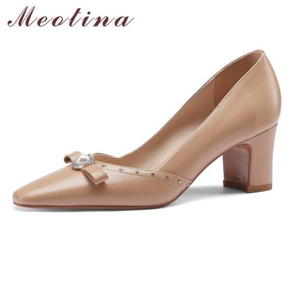 dress shoes meotina pumps women natural genuine leather high heel pearl square toe bow crystal thick heels footwear female 41, Black
dress shoes meotina pumps women natural genuine leather high heel pearl square toe bow crystal thick heels footwear female 41, Black