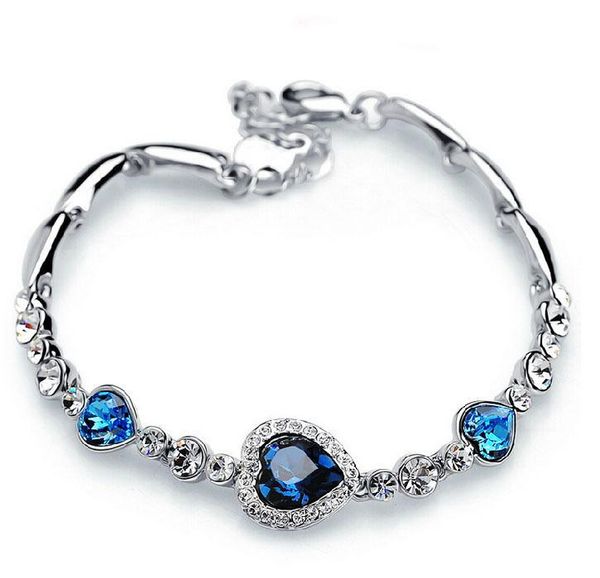 charm bracelets for women fashion ocean blue sliver plated crystal rhinestone heart bracelet bangle gift jewelry, Golden;silver
charm bracelets for women fashion ocean blue sliver plated crystal rhinestone heart bracelet bangle gift jewelry, Golden;silver