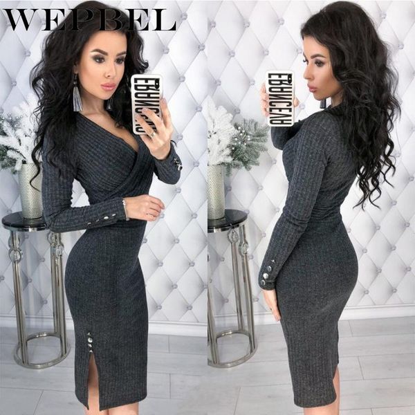 deep v-neck slim bag hip long sleeve dress autumn women's casual dresses, Black;gray
deep v-neck slim bag hip long sleeve dress autumn women's casual dresses, Black;gray