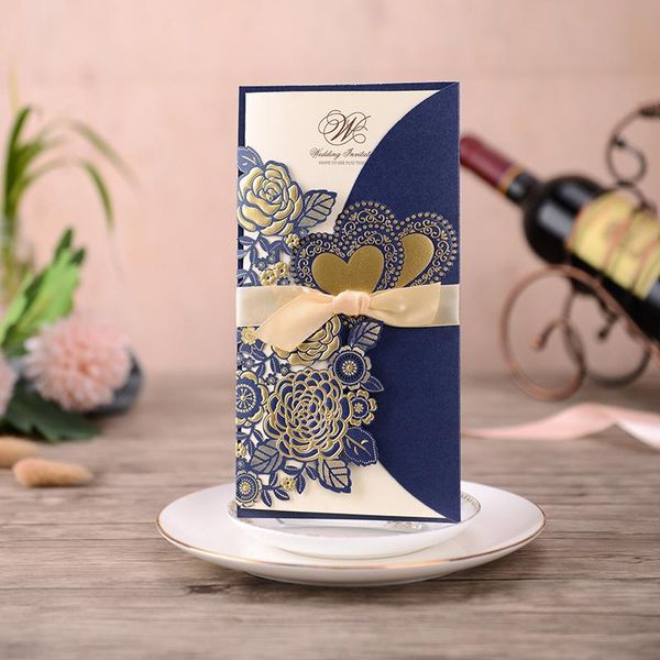 greeting cards 1pcs blue sample laser cut wedding invitations card rose love heart customize with ribbon party supplies
greeting cards 1pcs blue sample laser cut wedding invitations card rose love heart customize with ribbon party supplies