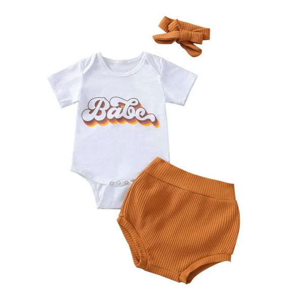clothing sets 0-18 months baby girls 3pcs set white letter print romper high waist shorts and headdress infant casual outfits
clothing sets 0-18 months baby girls 3pcs set white letter print romper high waist shorts and headdress infant casual outfits