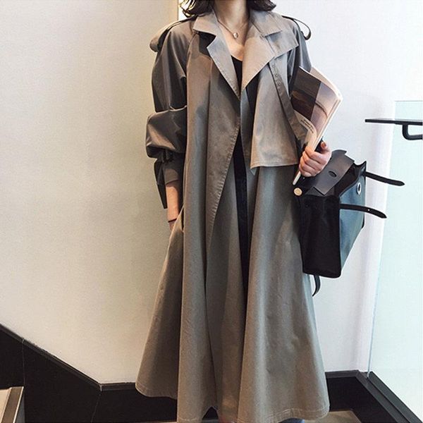 women's trench coats lapel women spring autumn clothes long coat khaki grey fashion simple basic outerwear casual loose patch overcoat, Tan;black
women's trench coats lapel women spring autumn clothes long coat khaki grey fashion simple basic outerwear casual loose patch overcoat, Tan;black