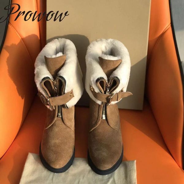 boots prowow genuine leather beige black cozy fur round toe comfortable winter warm shoes women zapatos mujer
boots prowow genuine leather beige black cozy fur round toe comfortable winter warm shoes women zapatos mujer