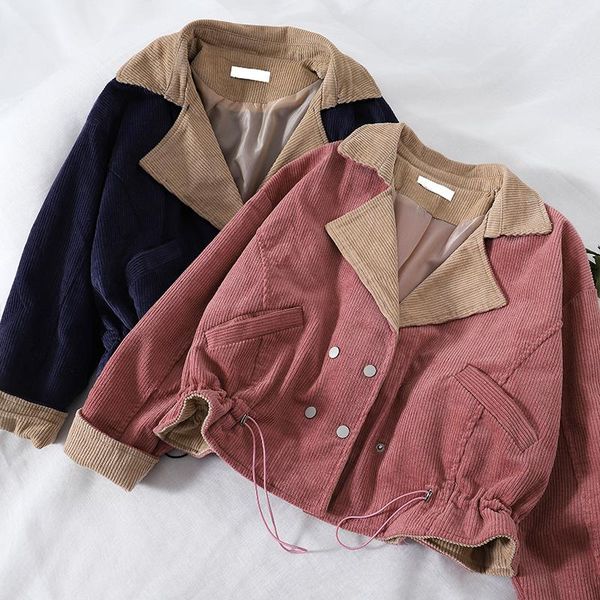 women's jackets 2021 fashion jacket coat lapel corduroy loose short women drawstring waist vestidos, Black;brown
women's jackets 2021 fashion jacket coat lapel corduroy loose short women drawstring waist vestidos, Black;brown
