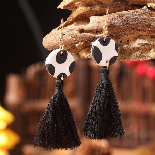 dangle & chandelier handworked leopard polymer clay pottery disc long tassel drop earrings for women black white dot statement boho jewelry, Silver
dangle & chandelier handworked leopard polymer clay pottery disc long tassel drop earrings for women black white dot statement boho jewelry, Silver