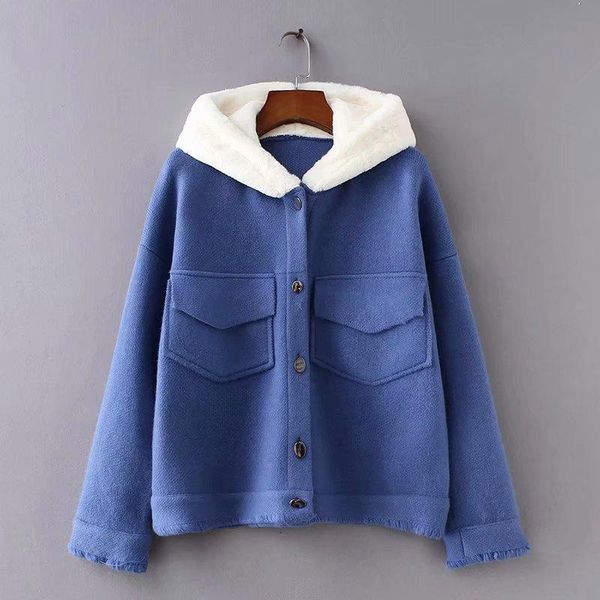 women's sweaters 2021 autumn women fashion loose cardigans female hooded warm single breasted knitwear knitted coat, White;black
women's sweaters 2021 autumn women fashion loose cardigans female hooded warm single breasted knitwear knitted coat, White;black