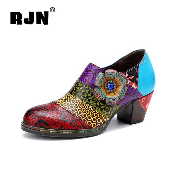 rjn 2021 spring casual new women's pumps retro high-quality genuine leather print stitching square high heel ladies shoes ro603, Black
rjn 2021 spring casual new women's pumps retro high-quality genuine leather print stitching square high heel ladies shoes ro603, Black