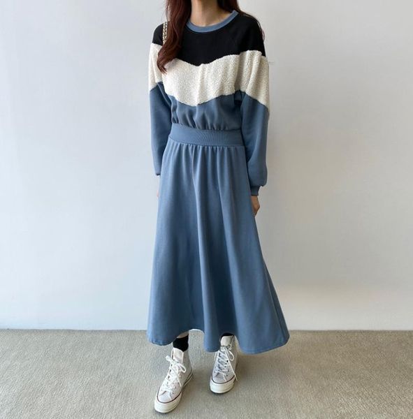 casual dresses jxmyy autumn fashion chic stitching lamb hair hit color plus velvet sweater mid-length dress women, Black;gray
casual dresses jxmyy autumn fashion chic stitching lamb hair hit color plus velvet sweater mid-length dress women, Black;gray