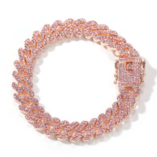 fashion s-link miami 12mm rose gold cuban bracelet pink rhinestone alloy frozen hip hop punk necklace jewelry link, chain, Black
fashion s-link miami 12mm rose gold cuban bracelet pink rhinestone alloy frozen hip hop punk necklace jewelry link, chain, Black