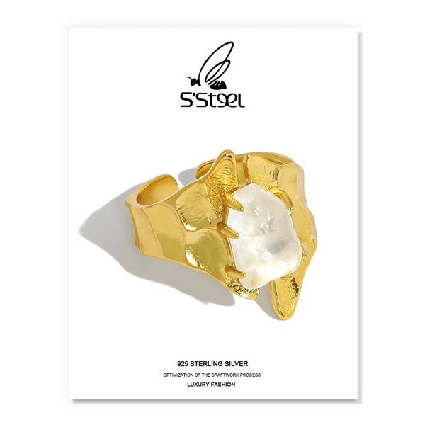 cluster rings s'steel crystal gift for women sterling silver 925 luxury minimalist gold irregualr opne ring joyeria fina para jewellery, Golden;silver
cluster rings s'steel crystal gift for women sterling silver 925 luxury minimalist gold irregualr opne ring joyeria fina para jewellery, Golden;silver
