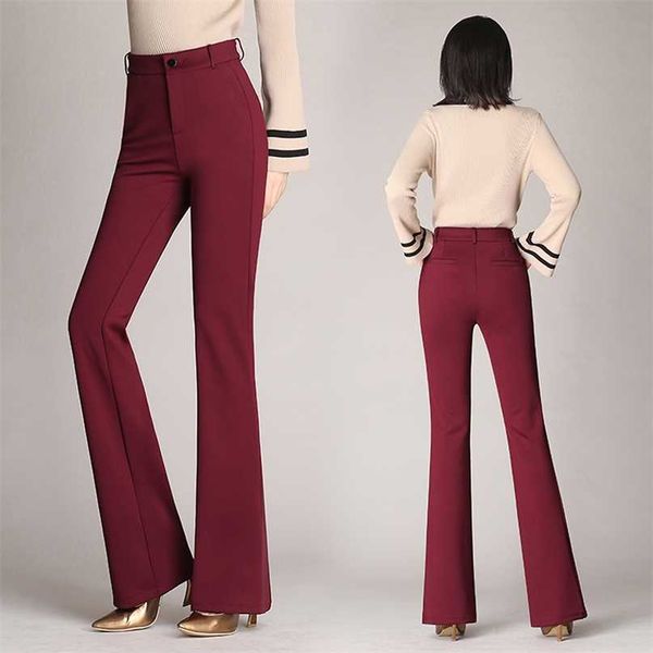 atdyspm brand fashion women pants trousers stretch high waist flare plus size black navy office casual 211007, Black;white
atdyspm brand fashion women pants trousers stretch high waist flare plus size black navy office casual 211007, Black;white