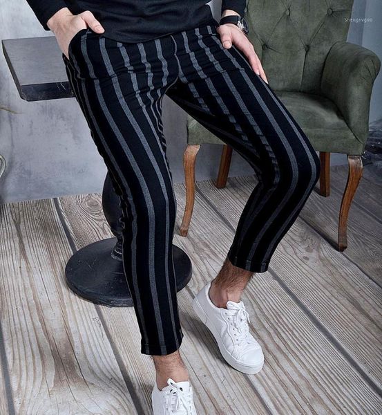 men striped trousers elastic drawstring high elasticity with pockets slim fit summer clothing men's pants, Black
men striped trousers elastic drawstring high elasticity with pockets slim fit summer clothing men's pants, Black