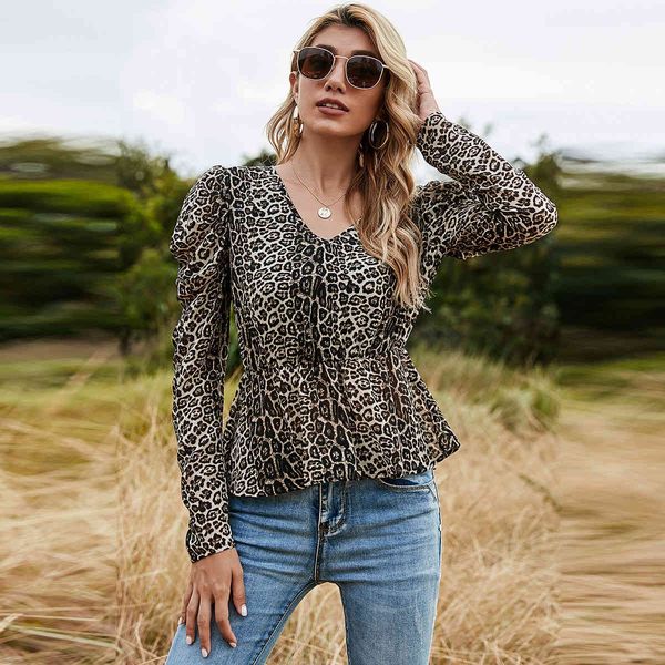 spring o-neck slim thin leopard printing casual pullover women's blouse 210524, White
spring o-neck slim thin leopard printing casual pullover women's blouse 210524, White