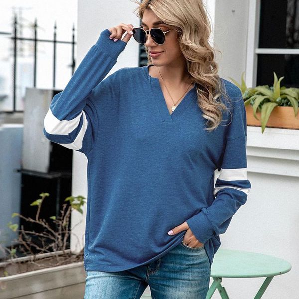 women's blouses & shirts stripe print women and long sleeve v-neck pullover casual loose tunic camisas de mujer 40#, White
women's blouses & shirts stripe print women and long sleeve v-neck pullover casual loose tunic camisas de mujer 40#, White