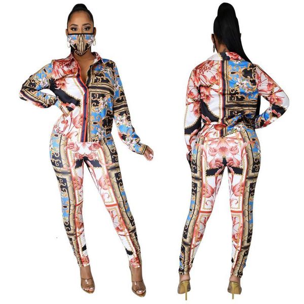 tracksuits coolhappy printed polychrome long sleeve shirt jacket with lapel collar + 2 pieces of women's stretch pants, Gray
tracksuits coolhappy printed polychrome long sleeve shirt jacket with lapel collar + 2 pieces of women's stretch pants, Gray