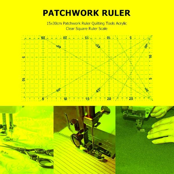 15x30cm patchwork ruler quilting tools acrylic clear square scale thick non-slip tailor household sewing supplies notions &, Black
15x30cm patchwork ruler quilting tools acrylic clear square scale thick non-slip tailor household sewing supplies notions &, Black
