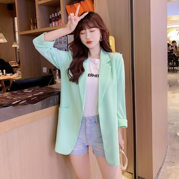 women's suits & blazers 2021 summer slim chiffon thin small suit coat design sense casual top, White;black
women's suits & blazers 2021 summer slim chiffon thin small suit coat design sense casual top, White;black
