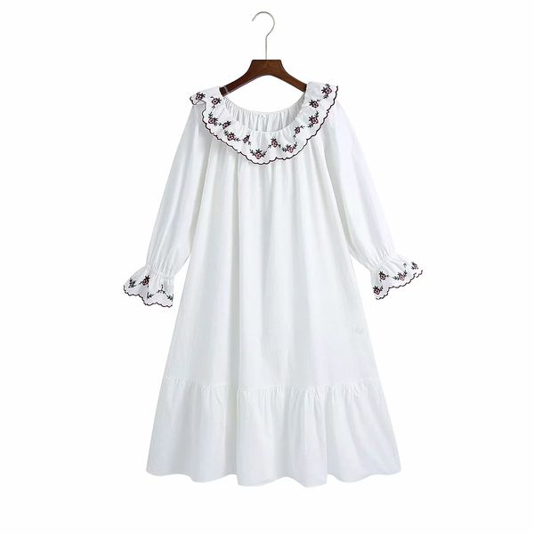 women embroidery romantic dress solid cute ruffles midi dresses thin elegant casual vestiods 210521, Black;gray
women embroidery romantic dress solid cute ruffles midi dresses thin elegant casual vestiods 210521, Black;gray