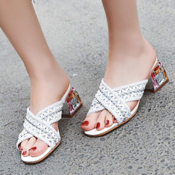 slippers summer women lightweight casual open-toe square heeled sandals cross band fish mouth ladies shoes female, Black
slippers summer women lightweight casual open-toe square heeled sandals cross band fish mouth ladies shoes female, Black