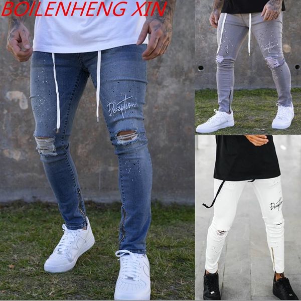 men's jeans ripped pencil pants men skinny denim biker fashion foot hip-hop slim jogging man, Blue
men's jeans ripped pencil pants men skinny denim biker fashion foot hip-hop slim jogging man, Blue
