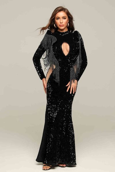 women black winter knit women's fashions neck sleeve sequins cut party dress, Black;gray
women black winter knit women's fashions neck sleeve sequins cut party dress, Black;gray