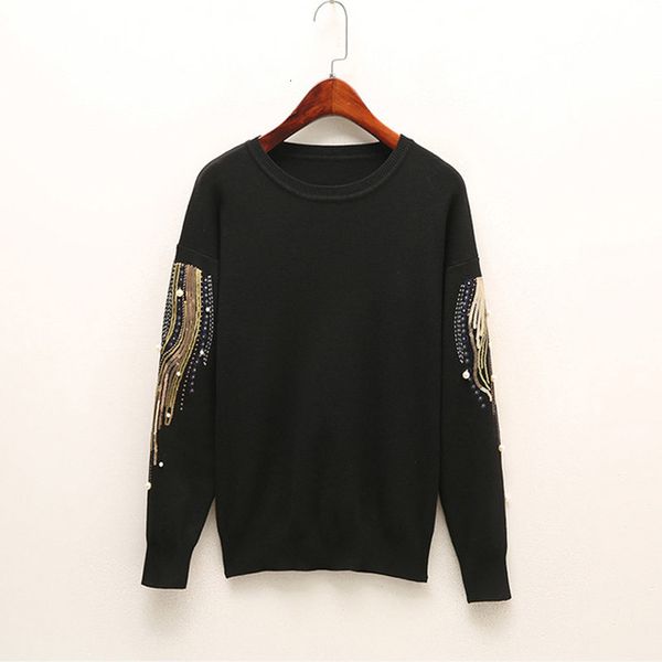 women's sweaters knitted embroidery beads pearl sweater sequined o-neck jersey long sleeve pullovers women 2021 spring woman, White;black
women's sweaters knitted embroidery beads pearl sweater sequined o-neck jersey long sleeve pullovers women 2021 spring woman, White;black