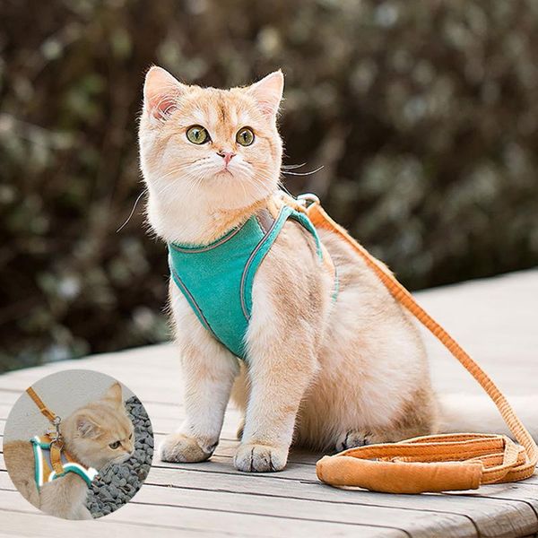 cat collars & leads suede harness leash set adjustable reflective pet for small medium dog puppy kitten walking vest
cat collars & leads suede harness leash set adjustable reflective pet for small medium dog puppy kitten walking vest