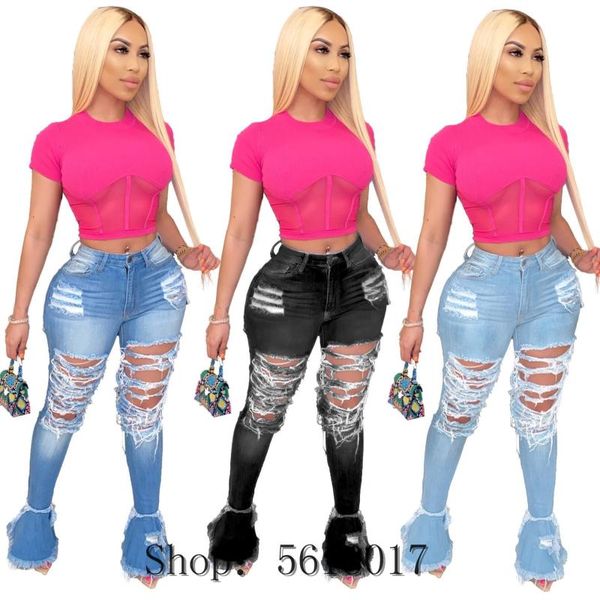 tsuretobe ripped jeans for women high waist vintage flare with holes patchwork bell bottom jean denim pants trousers women's, Blue
tsuretobe ripped jeans for women high waist vintage flare with holes patchwork bell bottom jean denim pants trousers women's, Blue