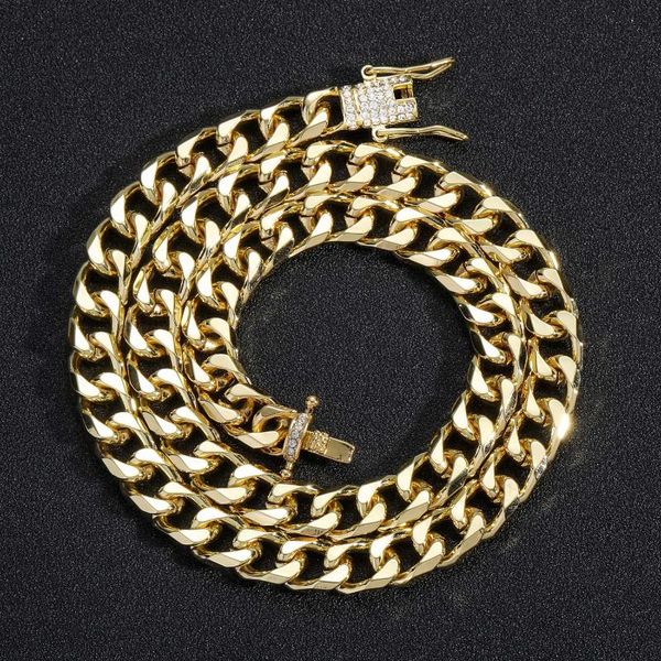 chains 9mm glossy cuban chain alloy inlaid rhinestone buckle head hip hop necklace men's trendy brand accessories, Silver
chains 9mm glossy cuban chain alloy inlaid rhinestone buckle head hip hop necklace men's trendy brand accessories, Silver