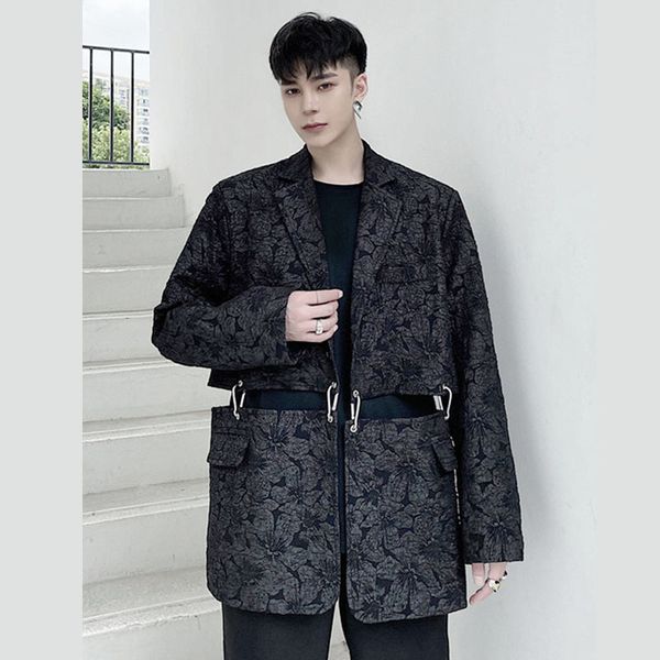 men's suits & blazers men removable hem jacquard fabric loose casual jacket male streetwear vintage fashion coat outerwear lwu7, White;black
men's suits & blazers men removable hem jacquard fabric loose casual jacket male streetwear vintage fashion coat outerwear lwu7, White;black