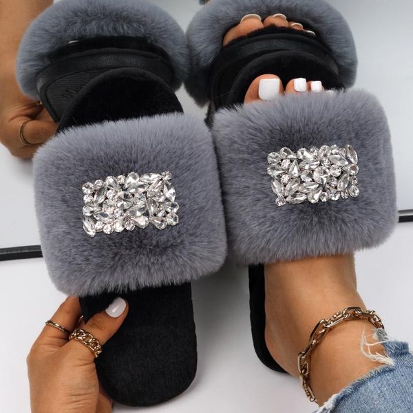 slippers women fluffy rhinestone decor fur sandals luxury glitter faux slides flat flip flops designer casual shoes, Black
slippers women fluffy rhinestone decor fur sandals luxury glitter faux slides flat flip flops designer casual shoes, Black