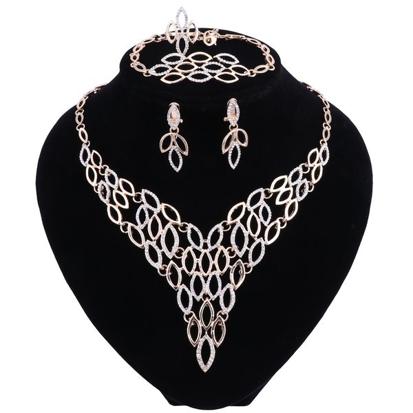 gold plated color jewelry sets for women party nigerian bridal crystal hollow out classic necklace accessories, Black
gold plated color jewelry sets for women party nigerian bridal crystal hollow out classic necklace accessories, Black