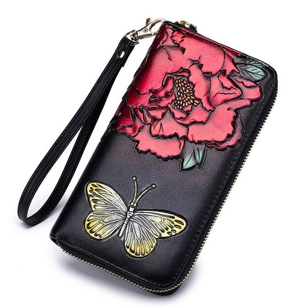 wallets women purse genuine leather floral wallet cow clutch bag large capacity ladies, Red;black
wallets women purse genuine leather floral wallet cow clutch bag large capacity ladies, Red;black