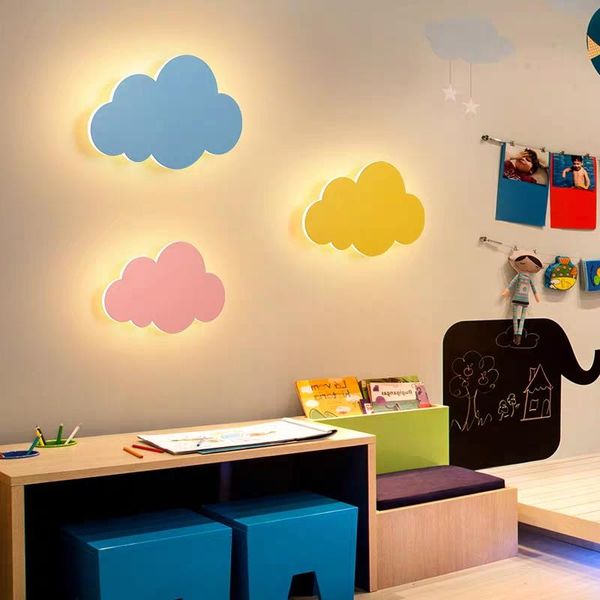cloud wall lamp living room decoration modern decor night lighs led cartoon bedroom 15w for chidren
