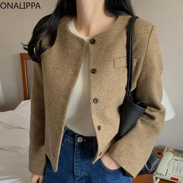 women's wool & blends onalippa women coat 2021 winter temperament round neck single-breasted loose casual short long-sleeved cardigan w, Black
women's wool & blends onalippa women coat 2021 winter temperament round neck single-breasted loose casual short long-sleeved cardigan w, Black