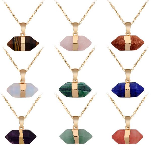 natural stone short hexagonal column quartz pendant gold chain crystal choker necklace for women fashion jewelry chains, Silver
natural stone short hexagonal column quartz pendant gold chain crystal choker necklace for women fashion jewelry chains, Silver