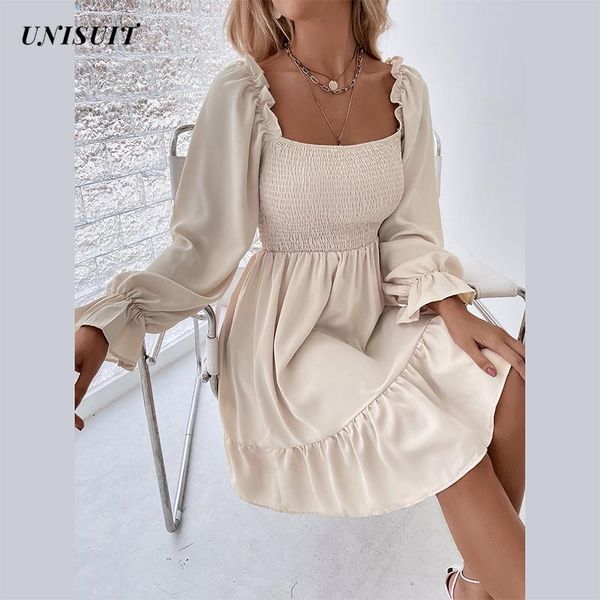 casual dresses 2021 elegant solid women square collar slim a line party dress female autumn long sleeve ruffle vestido, Black;gray
casual dresses 2021 elegant solid women square collar slim a line party dress female autumn long sleeve ruffle vestido, Black;gray