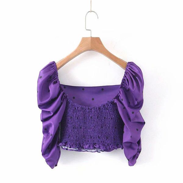 women's blouses & shirts kawaii crop blouse women silk chiffon polka dot puff sleeve square neck ladies korean fall, White
women's blouses & shirts kawaii crop blouse women silk chiffon polka dot puff sleeve square neck ladies korean fall, White