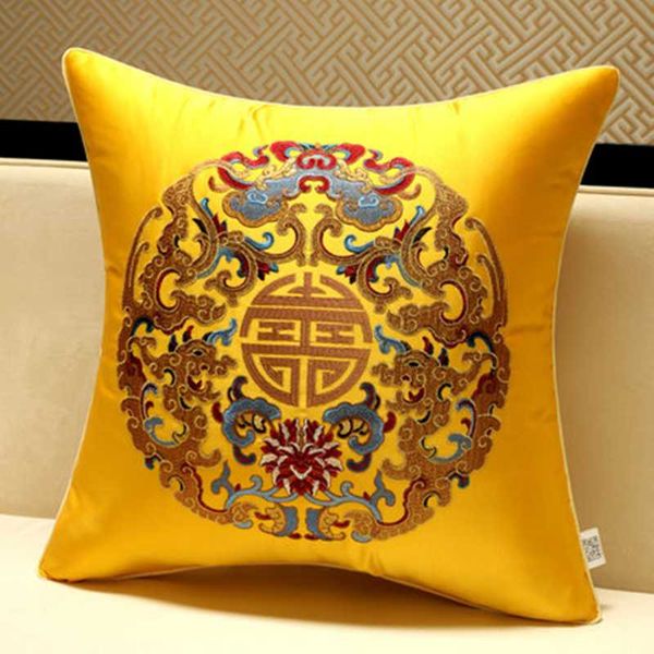cushion/decorative pillow fine embroidery joyous chinese chair back cushion silk satin armchair sofa backrest lumbar office home decor pillo
