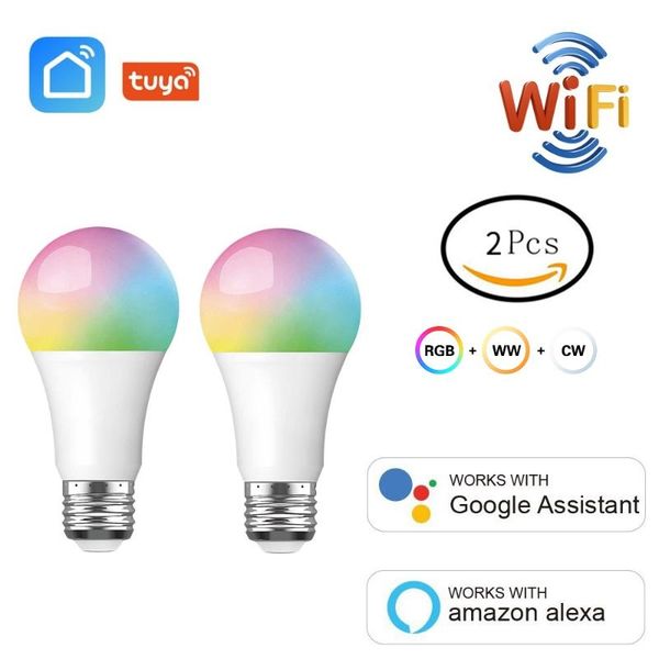 smart home control 2pcs/lot wifi bulb rgb+w+c led lamp e27 9w multicolored light life tuya app timer work with amazon alexa google
smart home control 2pcs/lot wifi bulb rgb+w+c led lamp e27 9w multicolored light life tuya app timer work with amazon alexa google